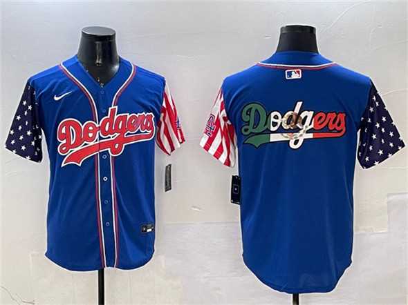 Mens Los Angeles Dodgers Team Big Logo Royal Limited Stitched Jersey